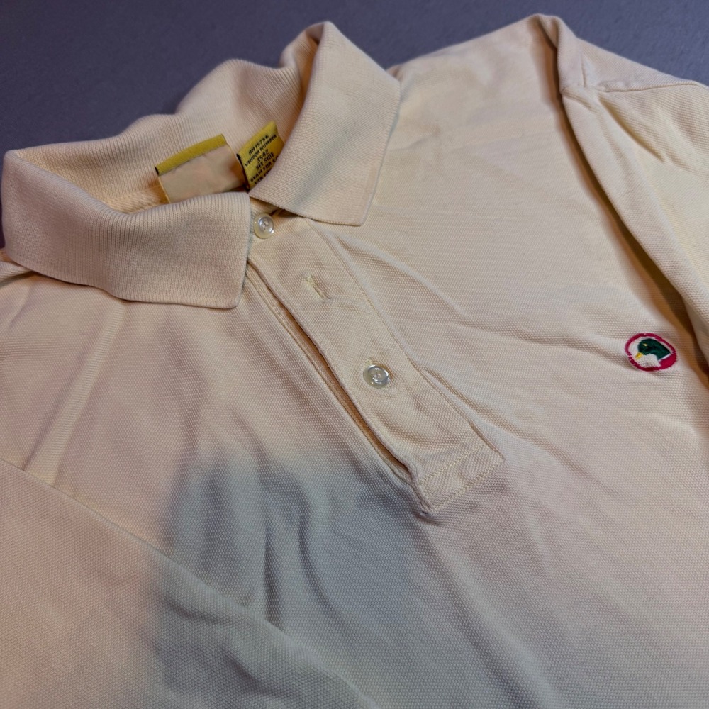 VTG Duck Head Original Mens Polo Shirt Medium Yellow Short Sleeve 100% Cotton